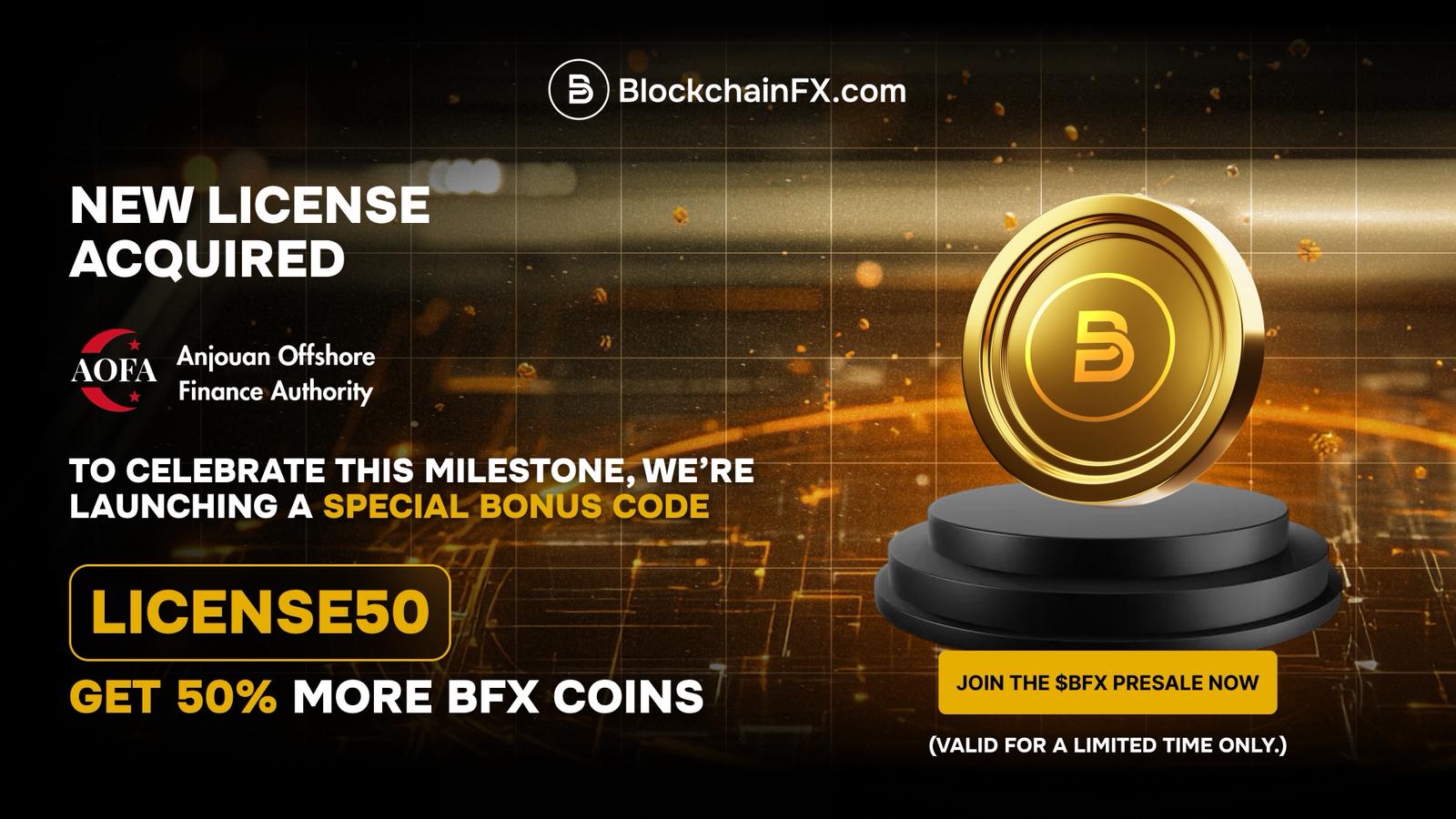 Which crypto pre-sale looks strongest for 2025 with BlockchainFX boosted by its new trading license and LICENSE50 bonus? Which crypto pre-sale looks strongest for 2025 with BlockchainFX boosted by its new trading license and LICENSE50 bonus?